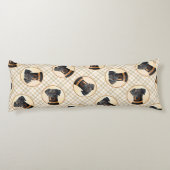 Doberman Pinscher Schilderij Dobie Uncropped Dog A Lichaamskussen (Achterkant)