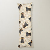 Doberman Pinscher Schilderij Dobie Uncropped Dog A Lichaamskussen (Achterkant (Verticaal))