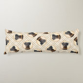 Doberman Pinscher Schilderij Dobie Uncropped Dog A Lichaamskussen (Voorkant)