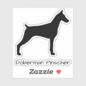 Doberman Pinscher Silhouette Cool Dobe Dog Sticker (Vel)