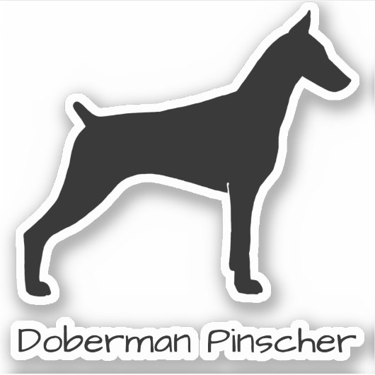 Doberman Pinscher Silhouette Cool Dobe Dog Sticker (Voorkant)