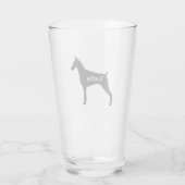 Doberman Pinscher Silhouette Dobe Dog Custom Glas (Achterkant)