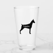 Doberman Pinscher Silhouette Dobe Dog Custom Glas (Voorkant)
