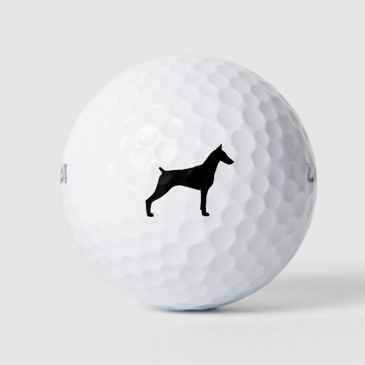 Doberman Pinscher Silhouette Golfballen (Voorkant)