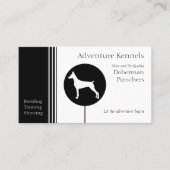 Doberman Pinscher Silhouette Modern Black White Visitekaartje (Voorkant)