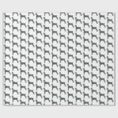 Doberman Pinscher Silhouette Y&B Grid Wit Cadeau Cadeaupapier (Vlak)