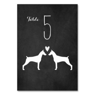 Doberman Pinscher Silhouetten Trouwreceptie Kaart