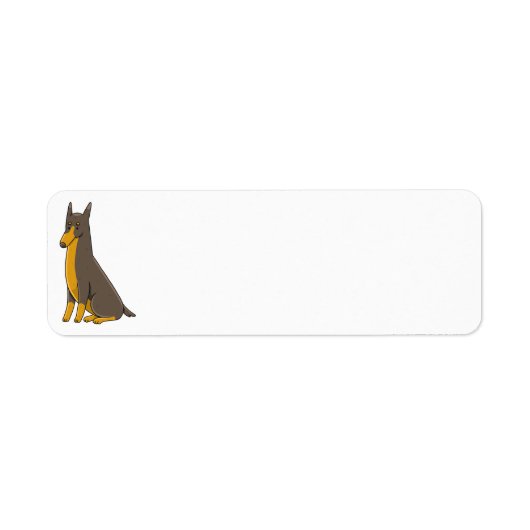 Doberman Pinscher Sitting Cartoon Etiket (Voorkant)