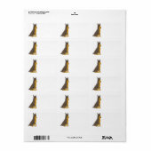 Doberman Pinscher Sitting Cartoon Etiket (Full Sheet)
