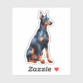 Doberman Pinscher Sitting Sticker (Vel)