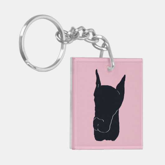 Doberman Pinscher Sleutelhanger (Voorkant Links)