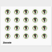 Doberman Pinscher St Patricks Ronde Sticker (Vel)