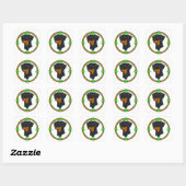Doberman Pinscher St Patricks Vierkante Sticker (Vel)