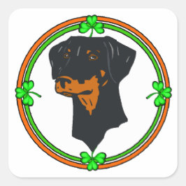Doberman Pinscher St Patricks Vierkante Sticker