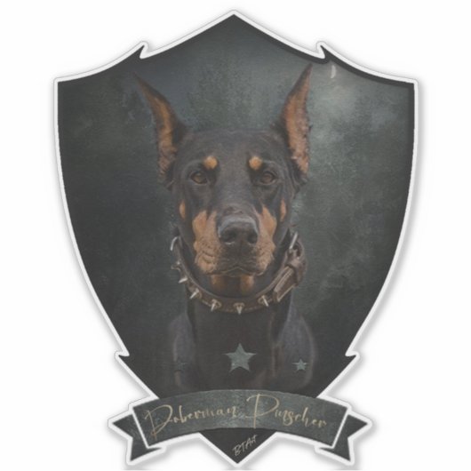 Doberman Pinscher Sticker (Voorkant)