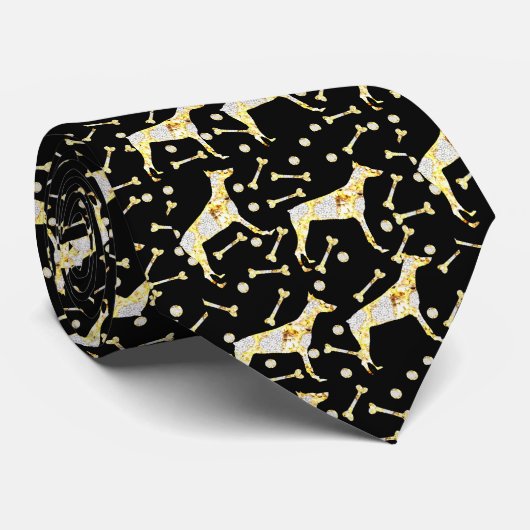 DOBERMAN PINSCHER STROPDAS (Opgerold)