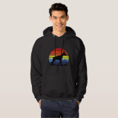 Doberman Pinscher Sunset Retro Hoodie (Voorkant volledig)