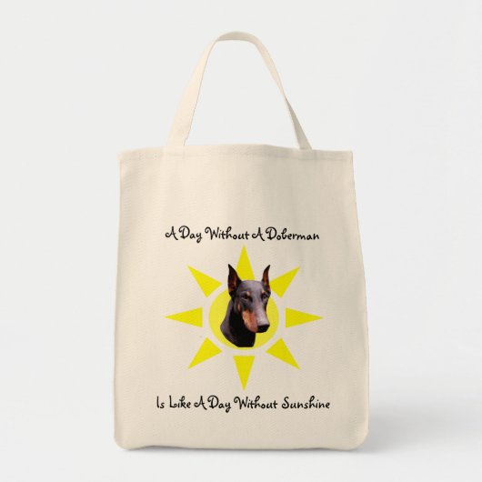 Doberman Pinscher Sunshine Dog Canvas tas (Voorkant)