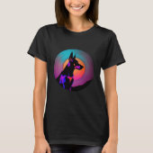 Doberman Pinscher Synthwave 80s Retrowave Aestheti T-shirt (Voorkant)