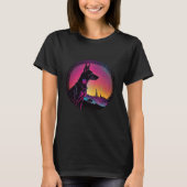 Doberman Pinscher Synthwave 80s Retrowave Aestheti T-shirt (Voorkant)