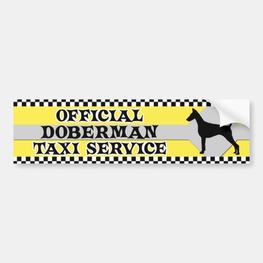 Doberman Pinscher Taxi Service Bumpersticker (Voorkant)