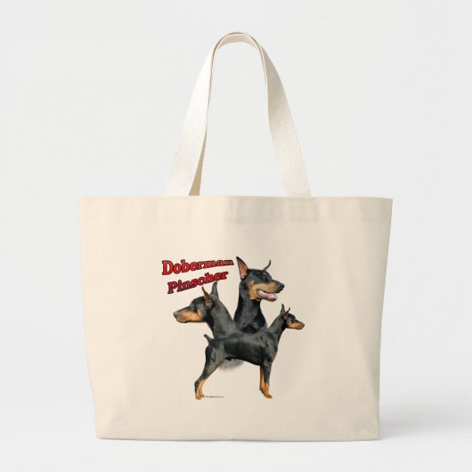 Doberman Pinscher Trio 2 Grote Tote Bag (Voorkant)