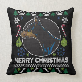 Doberman Pinscher Ugly KerstSweater Dog Kussen