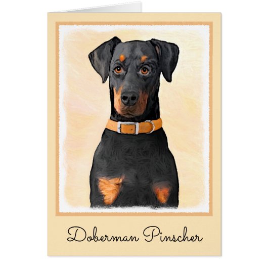 Doberman Pinscher Uncropped schilderij originele k (Voorkant)