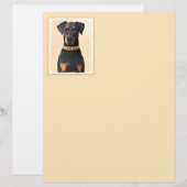 Doberman Pinscher Uncropped schilderij originele k (Voorkant / Achterkant)