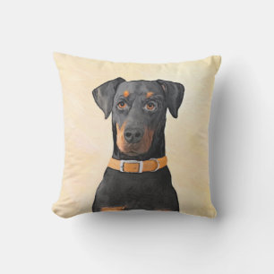 Doberman Pinscher Uncropped schilderij originele k Buitenkussen