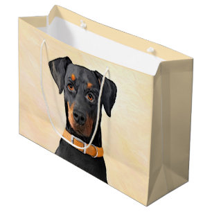 Doberman Pinscher Uncropped schilderij originele k Groot Cadeauzakje