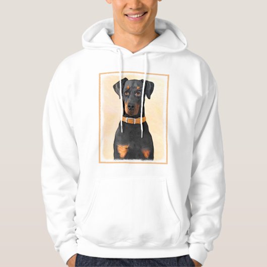 Doberman Pinscher Uncropped schilderij originele k Hoodie (Voorkant)