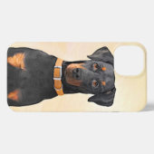 Doberman Pinscher Uncropped schilderij originele k iPhone Hoesje (Achterkant horizontaal)