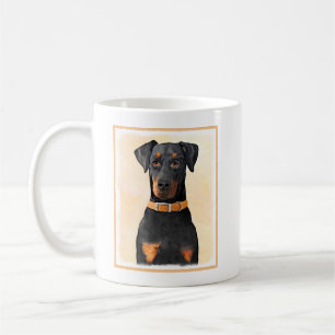 Doberman Pinscher Uncropped schilderij originele k Koffiemok