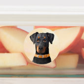 Doberman Pinscher Uncropped schilderij originele k Labels (Aangebracht)