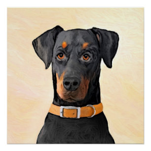Doberman Pinscher Uncropped schilderij originele k Perfect Poster
