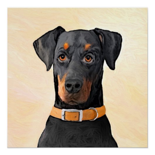 Doberman Pinscher Uncropped schilderij originele k Perfect Poster (Voorkant)