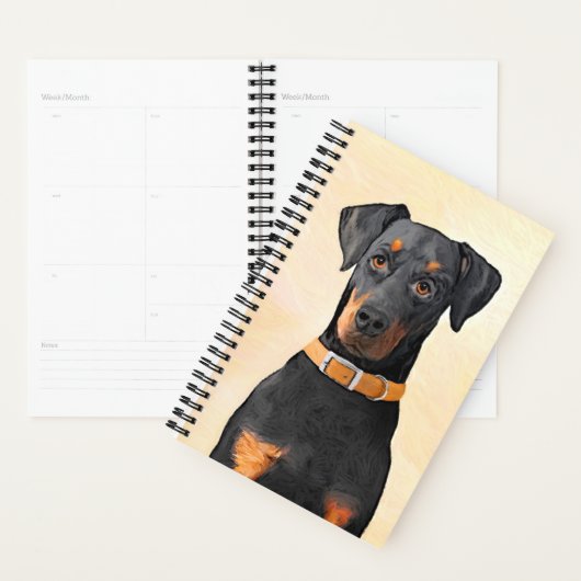Doberman Pinscher Uncropped schilderij originele k Planner (Display)