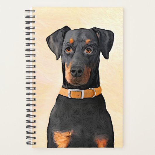 Doberman Pinscher Uncropped schilderij originele k Planner (Voorkant)