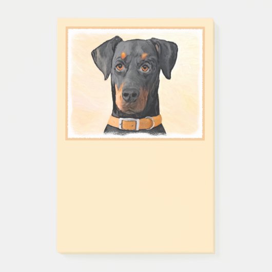Doberman Pinscher Uncropped schilderij originele k Post-it® Notes (Voorkant)