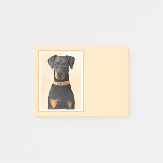 Doberman Pinscher Uncropped schilderij originele k Post-it® Notes (Voorkant)