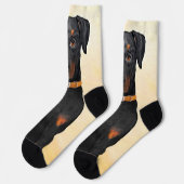 Doberman Pinscher Uncropped schilderij originele k Sokken (Links)