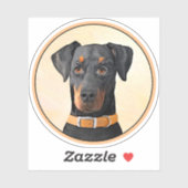 Doberman Pinscher Uncropped schilderij originele k Sticker (Vel)