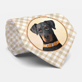 Doberman Pinscher Uncropped schilderij originele k Stropdas (Opgerold)