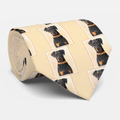 Doberman Pinscher Uncropped schilderij originele k Stropdas (Opgerold)