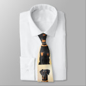 Doberman Pinscher Uncropped schilderij originele k Stropdas (Gebonden)