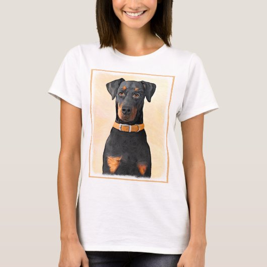 Doberman Pinscher Uncropped schilderij originele k T-shirt (Voorkant)