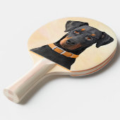 Doberman Pinscher Uncropped schilderij originele k Tafeltennisbatje (Voorkant Gekanteld)