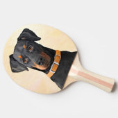 Doberman Pinscher Uncropped schilderij originele k Tafeltennisbatje (Zijkant)