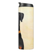 Doberman Pinscher Uncropped schilderij originele k Thermosbeker (Geroteerd rechts)